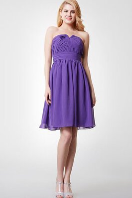 Vestido de Dama de Honor de Cremallera de Escote con abertura de Volantes Adorno