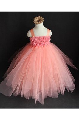 Robe de cortège enfant plissé de mode de bal textile en tulle de lotus avec nœud à boucles