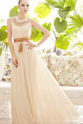 Robe de bal plissage naturel manche nulle longueur au ras du sol avec chiffon