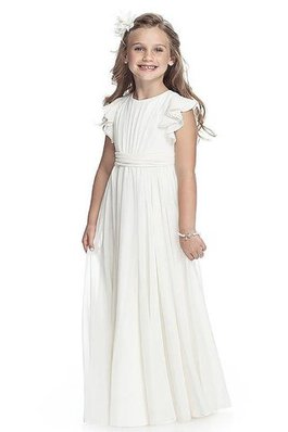 Robe de cortège enfant col u profond de princesse avec fleurs ligne a avec chiffon