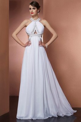 Robe de bal longue avec chiffon avec perle dos nu avec sans manches