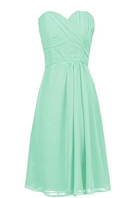 Abito da Damigella con Piega Cuore con Increspato Senza Maniche in Chiffon Naturale