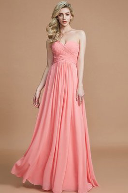 Robe demoiselle d'honneur naturel a-ligne jusqu'au sol de princesse en chiffon