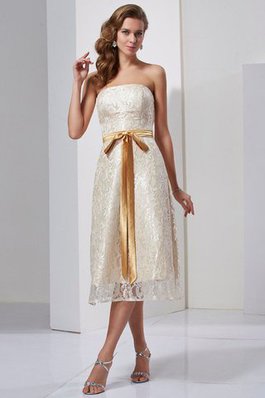 Satin Trägerloser Ausschnitt Ärmelloses Natürliche Taile Mini Brautjungfernkleid