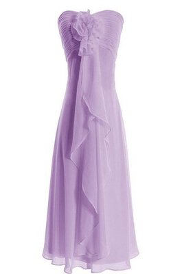 Robe demoiselle d'honneur simple fermeutre eclair en chiffon a-ligne avec fleurs