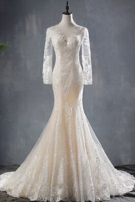 Robe de mariée en dentelle brillant salle interne de traîne courte distinguee