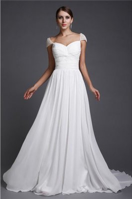 Robe de soirée longue naturel de princesse en chiffon ligne a