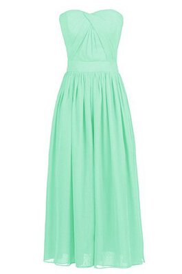 Robe demoiselle d'honneur naturel distinguee en chiffon jusqu'au mollet avec zip