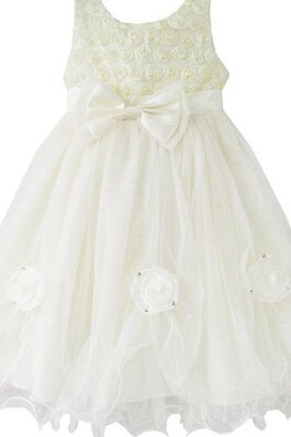 Robe de cortège enfant naturel jusqu'au sol manche nulle encolure ronde textile en tulle