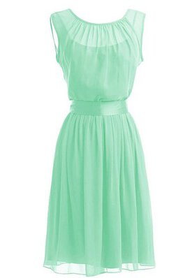 Robe demoiselle d'honneur plissage avec chiffon a-ligne ceinture col en bateau