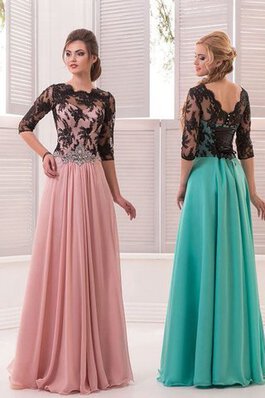 Sencillo Vestido de Fiesta de Corte-A de Encaje Adorno de Abalorio