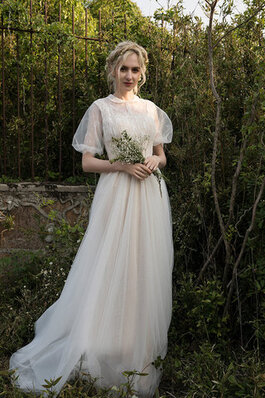 Romántico Vestido de Novia de Angelical de Fuera de casa de Manga suelta