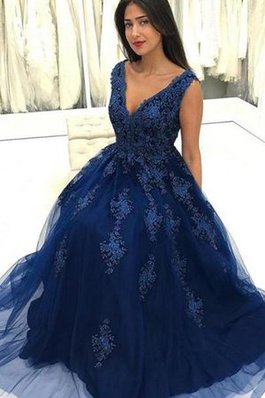 Wunderbar Ärmelloses Prinzessin Bodenlanges Abendkleid mit Perlen