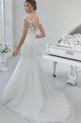 Robe de mariée sexy appliques en dentelle avec perle avec manche épeules enveloppants