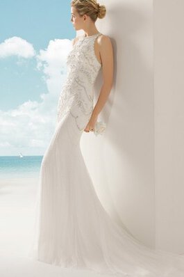 Robe de mariée sexy delicat au niveau de cou textile en tulle appliques