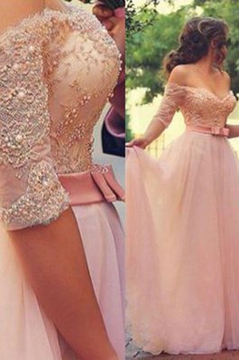 Robe de bal en tulle manche nulle en 1/2 manche jusqu'au sol parfait