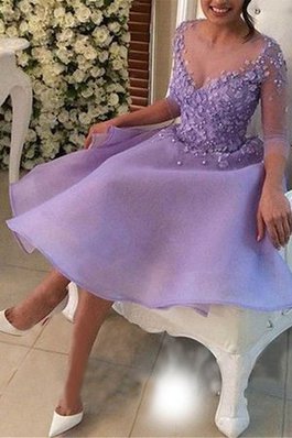 Vestido de Homecoming de Corte princesa de Bonita de Hasta la Rodilla de Escote en V