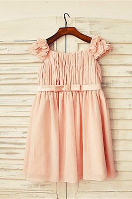 A-Line Ärmellos Spaghetti Träger Breiter Träger Bodenlanges Blumenmädchenkleid