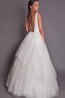 Abito da Sposa Senza Maniche sexy con Seghettato A Terra A-Line in Tulle