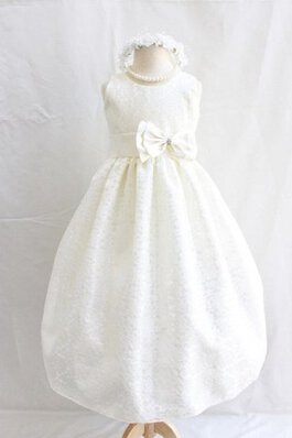 Robe de cortège enfant plissage naturel avec sans manches de lotus avec nœud à boucles