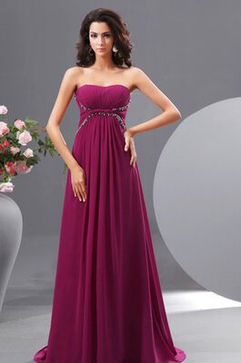 A linie Herz-Ausschnitt Chiffon Paillettenbesetztes Abendkleid mit Empire Taille