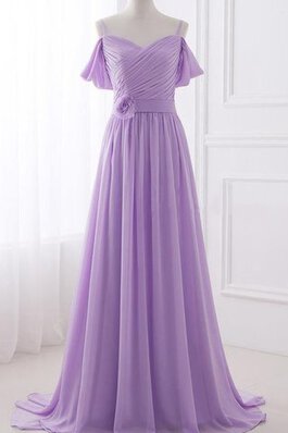 Elegante Vestido de Dama de Honor de Corte-A en Gasa de Flores