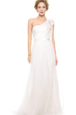 Abito da Sposa Lungo Naturale con Fusciacca in Organza Formale E Informale con Piega