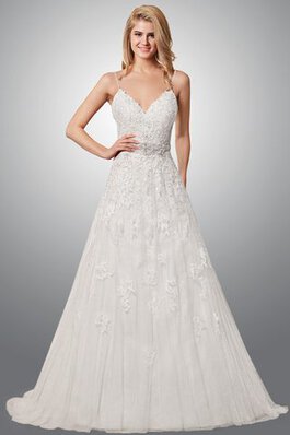 Robe de mariée sexy naturel avec décoration dentelle balancement décolleté dans le dos