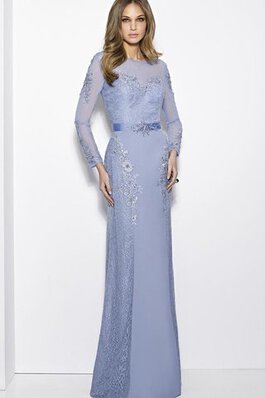 Robe de bal elégant facile en chiffon avec ruban avec manche longue