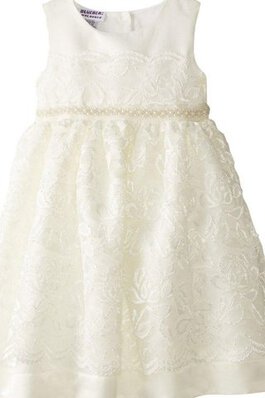 Robe de cortège enfant de tour de ceinture empire ligne a manche nulle en taffetas boutonné