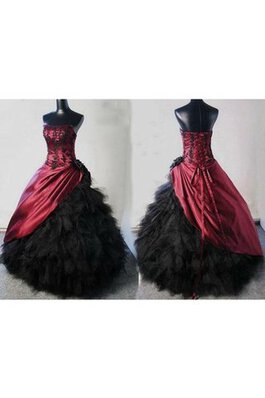 Paillettenbesetztes Ein Schulter Satin Organza wadenlanges Quinceanera Kleid mit Bordüre