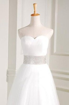 Robe de mariée ceinture avec ruban col en forme de cœur textile en tulle avec sans manches