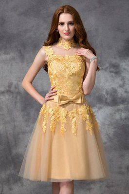 Robe de cocktail bref appliques de princesse avec sans manches de col haut