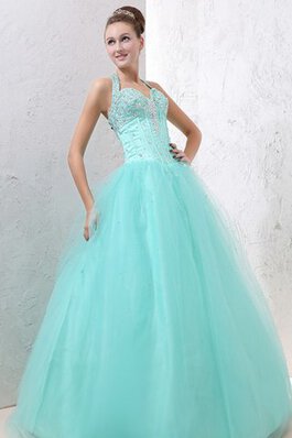 Robe de quinceanera avec perle col en forme de cœur en tulle