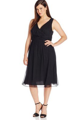 Robe de bal delicat ligne a fermeutre eclair en chiffon v encolure