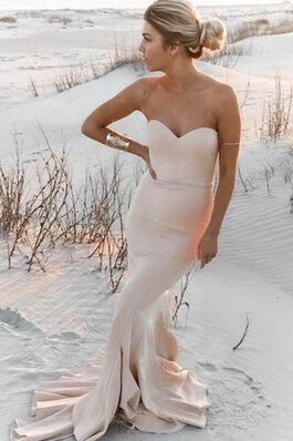 Robe de bal naturel de col en cœur de sirène manche nulle dos nu