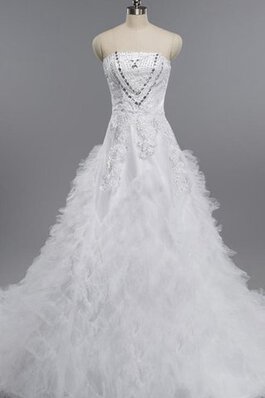 Vestido de Novia de Corte-A de con Lentejuelas de Abalorio de Manga de Campana de Largo