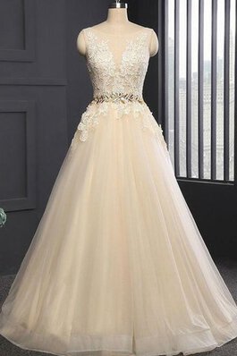 Vestido de Novia en Tul y Lentejuelas de Manga tapada de con Lentejuelas