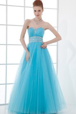 Perlenbesetztes A-Linie Ärmelloses Quinceanera Kleid