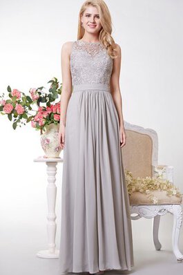 Vestido de Fiesta en Gasa de Natural de Plisado de Hasta el suelo