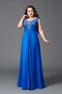 Spaghetti Träger Reißverschluss Empire Taille Chiffon Ballkleid für Übergröße