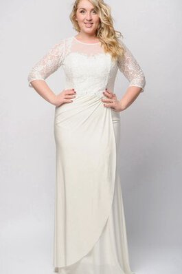 Robe de bal naturel avec décoration dentelle avec zip avec perle de fourreau