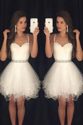 Natürliche Taile Prinzessin A Linie Perlenbesetztes Ärmelloses Abiballkleid