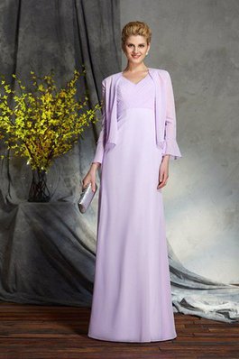 Empire Taille Reißverschluss V-Ausschnitt Bodenlanges Anständiges Brautmutterkleid