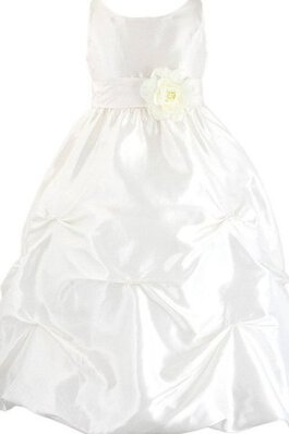 Robe de cortège enfant avec fleurs avec nœud de lotus ample encolure ronde