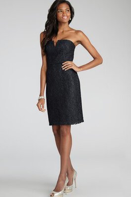 Gekerbter Ausschnitt Etui mini sexy Brautjungfernkleid