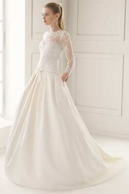 Robe de mariée ceinture en étoffe avec ruban ruché elevé ligne a