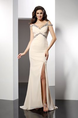 Robe de bal longue sexy avec sans manches col en forme de cœur de traîne courte