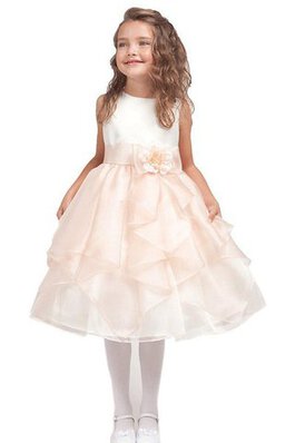 A linie Ärmellos Blumenmädchenkleid mit Rüschen mit Schmetterlingsknoten