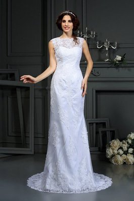 Robe de mariée naturel longue luxueux fermeutre eclair manche nulle